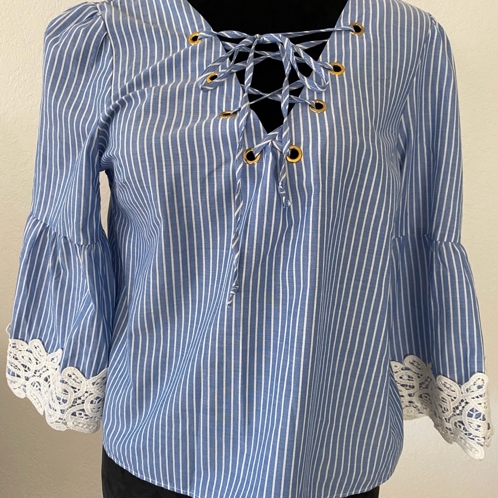 Beautiful blouse from Zara Basic Collection striped. Size M.